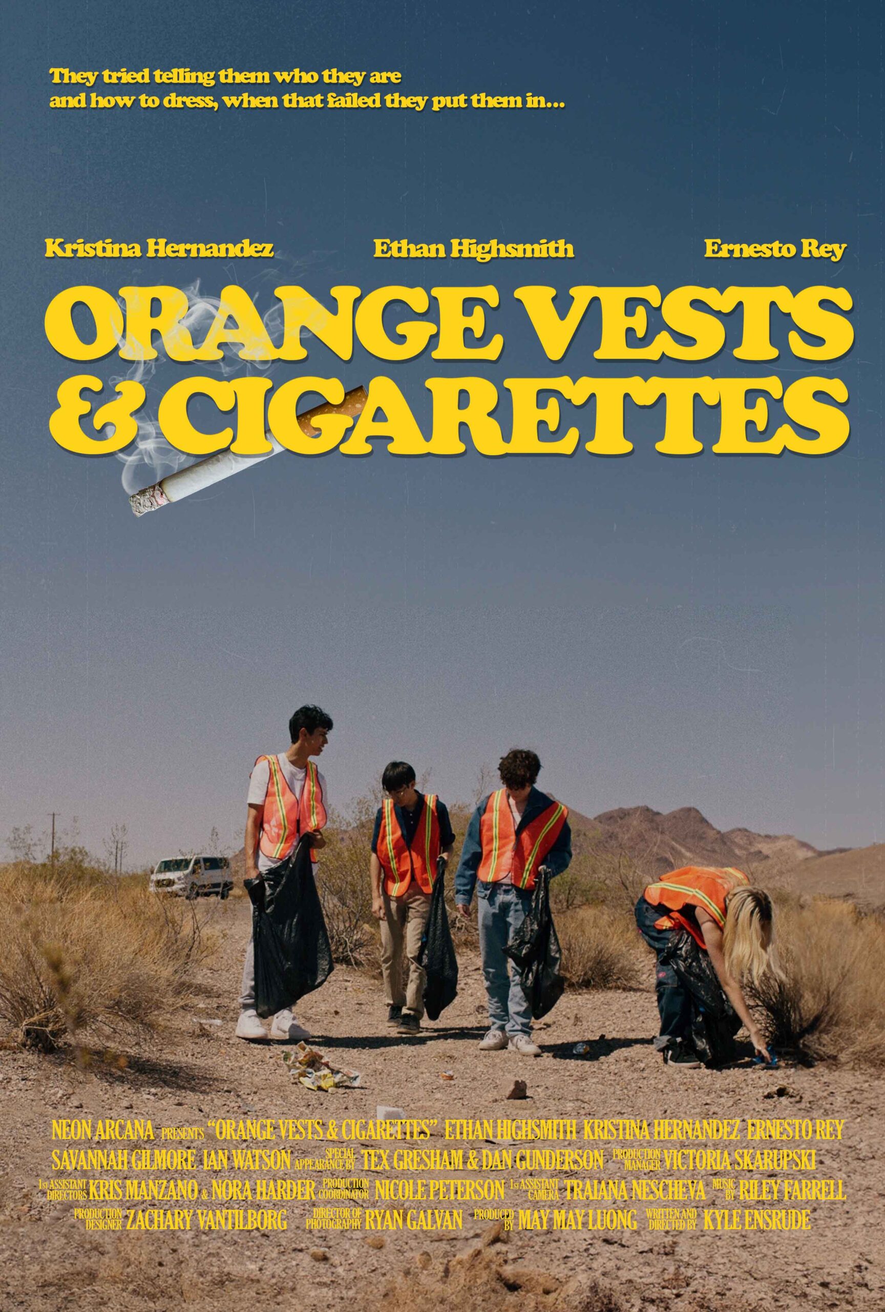 Orange Vests and Cigarettes Poster